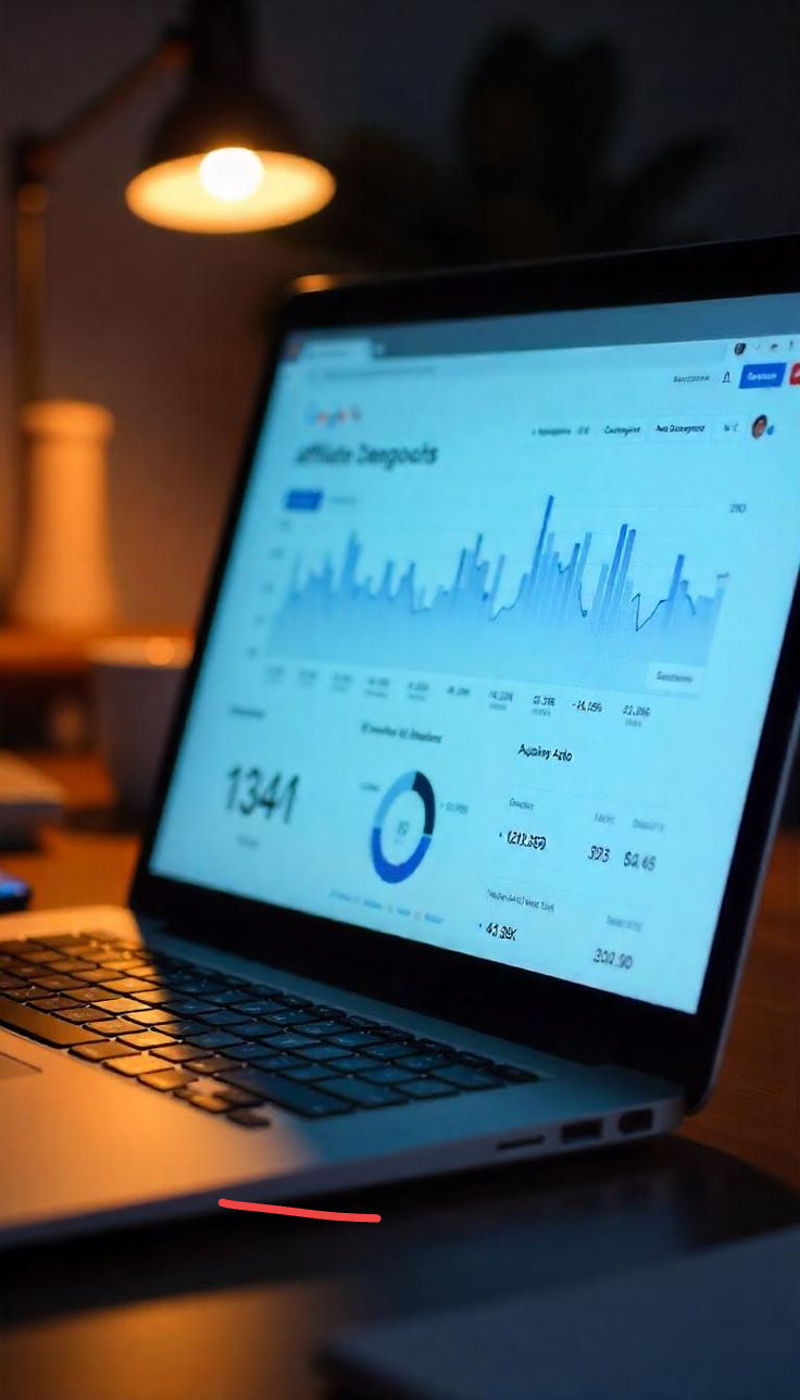 Marketing analytics dashboard on a laptop